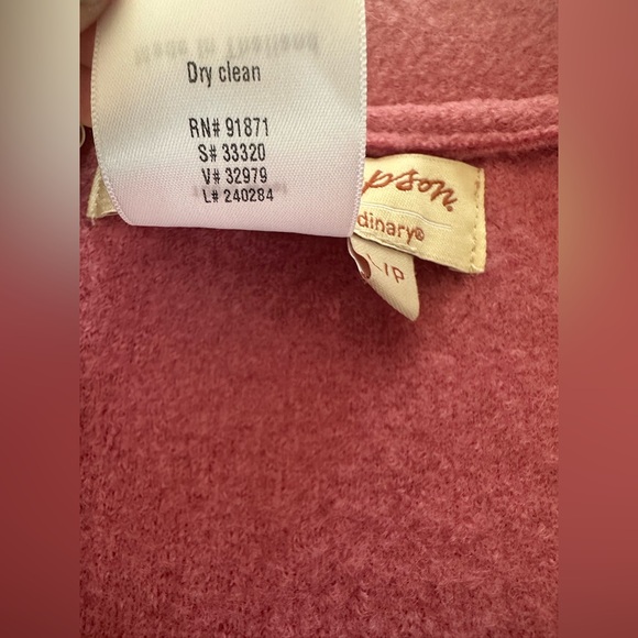 Norm Thompson 100% Wool Light Pink Button Up Sweater Jacket. Front Pockets - Picture 10 of 15